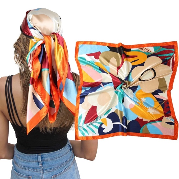 AWAYTR Accessories - Satin Silk Scarf - Large Hair Bandana, Sleeping Wrap for Women